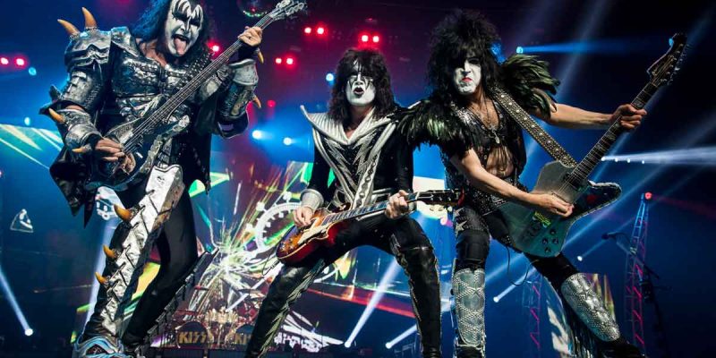 KISS performing in full costume and make-up