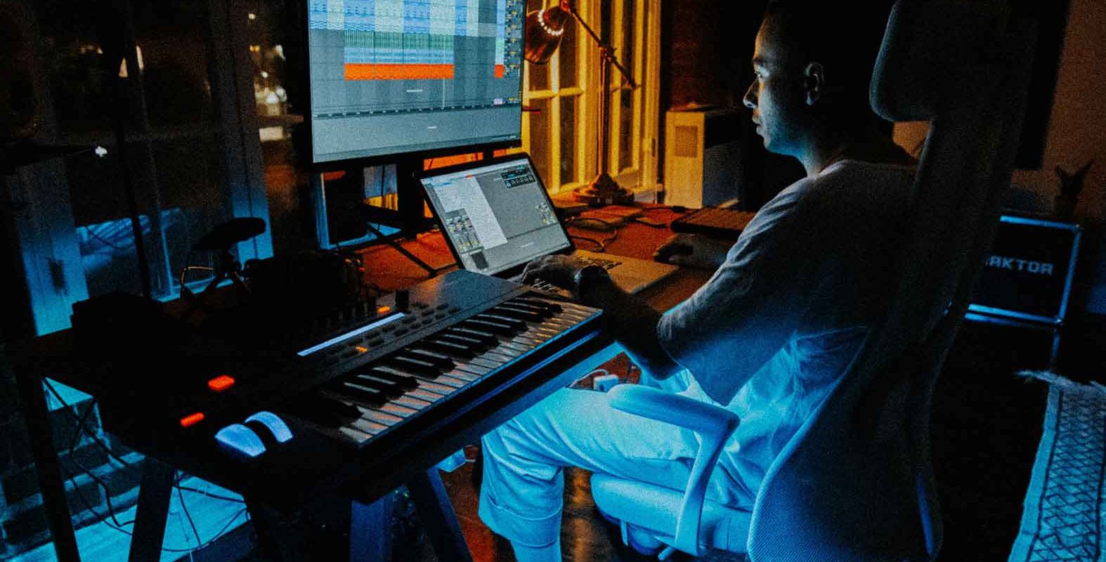 Aeli in his LA studio at night