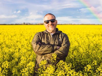 Phil K in yellow rapeseed field