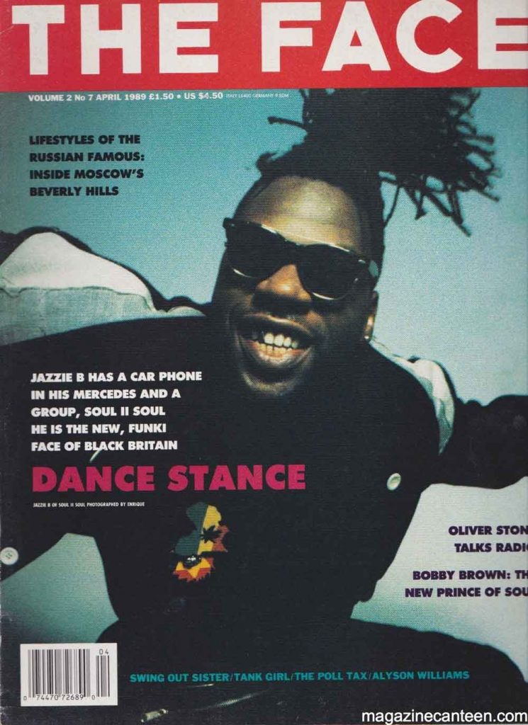 Jazzie B on cover of The Face 1989