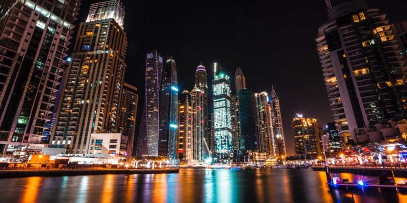 Dubai Marina at night