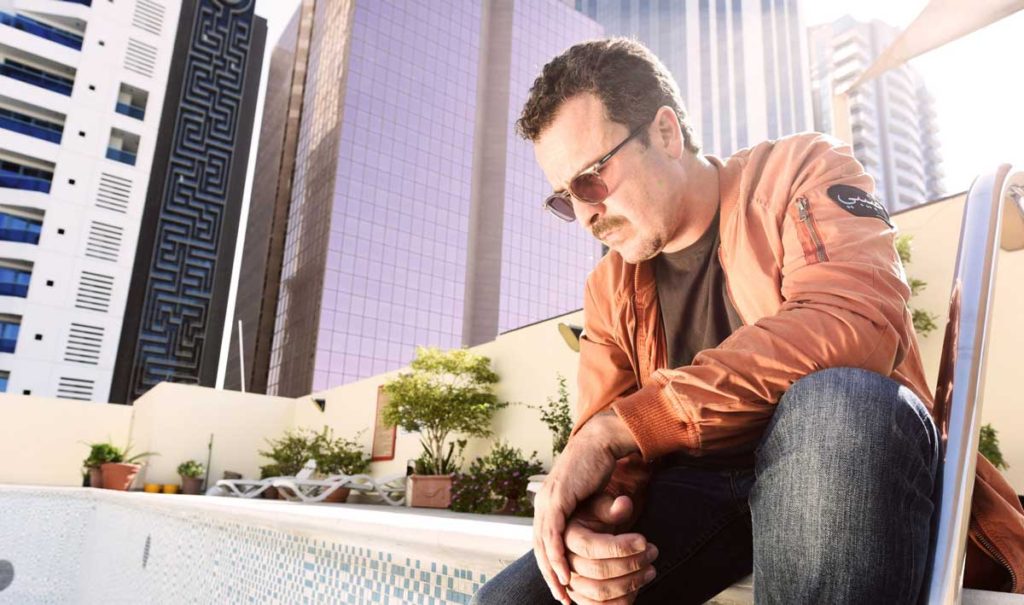 James Locksmith looking into empty swimming pool