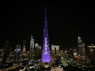 Anghami light show on Burj Khalifa