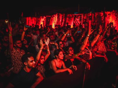 Crowd dancing at Chronicle, Goa