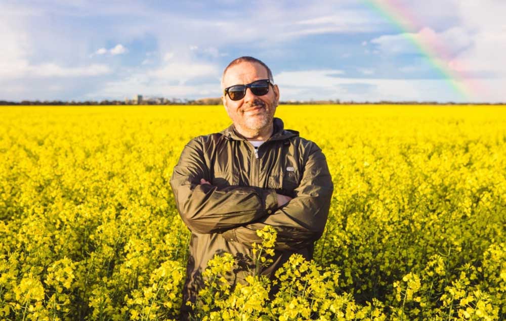 Phil K in rape seed field
