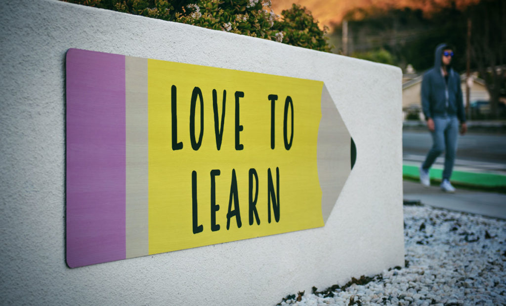 Love to learn sign