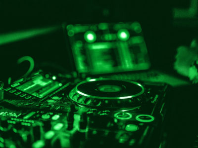 Green DJ booth