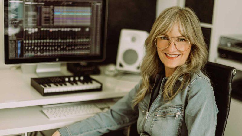 Producer and DJ Tyler Stone in her studio